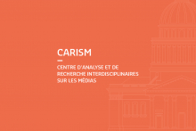 Infographie avec le logo du CARISM et le Panthéon en filigrane